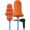 Contractor Earplug Headphones Orange Earbuds and Blue Cord with Interchangeable Orange Foam and Silicone Earplugs - image 1