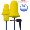 Contractor VL Earplug Headphones Yellow Earbuds and Blue Cord with Interchangeable Yellow Foam and Silicone Earplugs - image 1
