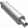 4" Round Muffler Center In/Center Out: 2" Body Length: 14" Overall Length: 20" Core Size: 2" Satin Finish - image 2