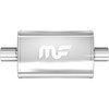 *USED 4" x 9" Oval Muffler In/Out: 2.5" Body Length: 14" Overall Length: 20" Core Size: 2.5" - image 1