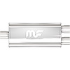 5" x 8" Oval Muffler Center In/Dual Out: 2.25"/2.25" Body Length: 18" Overall Length: 24" Core Size: 2.5" Satin Finish - image 1