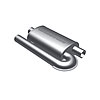 5" x 8" Oval Muffler In/Out: 2.5"/2.5" Body Length: 14" Overall Length: 21" Core Size: Dual 2" Satin Finish - image 1