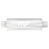 6" Round Muffler Center In/Center Out: 2.25" Body Length: 18" Overall Length: 24" Core Size: 2.5" Satin Finish - image 1