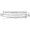 7" Round XL 3-Chamber Muffler Center In/Center Out: 3"/3" Body Length: 34" Overall Length: 40" Satin Finish - image 1