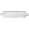7" Round XL 3-Chamber Muffler Center In/Center Out: 3"/3" Body Length: 18" Overall Length: 24" Satin Finish - image 1
