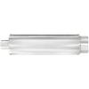 7" Round XL 3-Chamber Muffler Single In/Dual Out: 2.25"/2" Body Length: 24" Overall Length: 30" Satin Finish - image 1