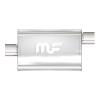 4" x 9" Oval Muffler Offset In/Center Out: 2.25" Body Length: 18" Overall Length: 24" Core Size: 2.5" Polished Finish - image 1
