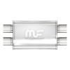 4" x 9" Oval Muffler Dual In/Dual Out: 2.25" Body Length: 11" Overall Length: 17" Core Size: 2.5" Polished Finish - image 1