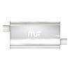 5" x 11" Oval Muffler Offset In/Offset Out: 3"/3" Body Length: 22" Overall Length: 28" Core Size: 3" Polished Finish - image 1