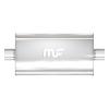 5" x 11" Oval Muffler Center In/Center Out: 3"/3" Body Length: 22" Overall Length: 28" Core Size: 2.5" Polished Finish - image 1