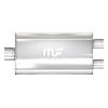 5" x 11" Oval Muffler Center In/Dual Out: 2.5"/2.25" Body Length: 22" Overall Length: 28" Core Size: 2.5" Polished Finish - image 1