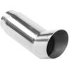 Polished Stainless Steel Weld-On Single Exhaust Tip Inlet Inside Diameter: 2.25" - image 1