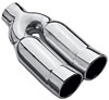 Polished Stainless Steel Weld-On Dual Exhaust Tips Inlet Inside Diameter: 2.25" - image 1