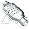 Oval Catalytic Converter 2.5" Inlet/Outlet Diameter 16" Overall Length 12" Body Length 7" Wide - image 1