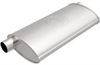 4.5" x 9.75" Oval Body Universal Muffler Offset In/Center Out: 2.25"/2.25" Body Length: 18" Overall Length: 25" - image 1