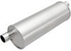 6" Round Body Universal Muffler Offset In/Offset Out: 2.25"/2.25" Body Length: 20" Overall Length: 30" - image 1