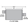Rumble Chamber Muffler Offset In/Center Out: 2"/2" Body Length: 7.750" Overall Length: 14" - image 2