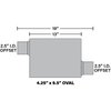 Rumble Chamber Muffler Offset In/Offset Out, Inlet/Outlet: 2.500 in., Overall Length: 13 in. - image 2