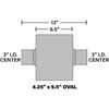 Rumble Chamber Muffler Center In/Center Out, Inlet/Outlet: 3 in., Overall Length: 9.500 in. - image 2