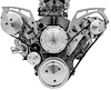 20060-06 Chevy LS Chrome Powder-Coat Style Track Serpentine Kit (AC/PS/ALT)