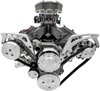20070-06 Chevy LS Style Track Serpentine System - Wide - AC & ALT - Chrome - image 3