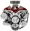 21150-06 Small Block Chevy Chrome Style Track Serpentine Kit (AC/PS/ALT) - image 1