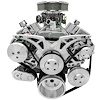 21150 Small Block Chevy Clear Powder-Coat Style Track Serpentine Kit (AC/PS/ALT) - image 1