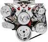 21155-06 Small Block Chevy Chrome Style Track Serpentine Kit (AC/PS/ALT) - image 1