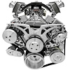 21155 Small Block Chevy Clear Powder-Coat Style Track Serpentine Kit (AC/PS/ALT) - image 1