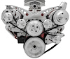 21180 Small Block Chevy Serpentine System - Corvette, PS & ALT - Billet, Saginaw-Key - image 1