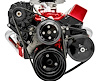 21695-08 Small Block Chevy Black Sport Track Serpentine Conversion (PS/ALT)