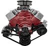 22016-08 Small Block Chevy Serpentine Conversion Ultra; EWP; PS & ALT; Saginaw-Key; Black - image 1
