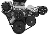 22086-08 Small Block Chevy Serpentine Conversion Deluxe; AC & PS; Saginaw-Metric; Black - image 1