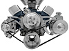 High Water Flow Ultra Serpentine Drive Kit 1965-1969 Ford 289-302 with Saginaw Power Steering in Black