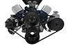 30182-08 Small Block Ford Serpentine Conversion; 302; Late; 4 Bolt; PS-Saginaw; Black - image 1