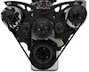 30280-08 Big Block Ford Style Track Serpentine System - PS & ALT - Black