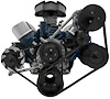 30376-08 Small Block Ford Serpentine System; 351W; Early; 4 Bolt; AC & PS-Mustang; Black - image 1