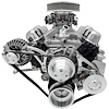 Deluxe High Water Flow Serpentine Pulley Kit, SB-Chrysler 318-360 with Saginaw Keyway Power Steering Pump