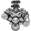 40440-06 Small Block Chevy Style Track Serpentine System - AC & PS - Chrome - image 1