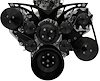 40440-08 Small Block Chevy Style Track Serpentine System - AC & PS - Black - image 1