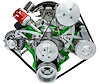 Deluxe High Water Flow Serpentine Pulley Kit BB-Chrysler 383-400 with A/C and Saginaw Keyway Power Steering Pump - image 1