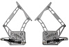 HH66M-F-05 1964-1966 Ford Mustang Billet Hood Hinges, Gen I, Stainless Steel Gas Struts, Polished Finish, Fiberglass Hood - image 1