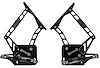 HH66M-F-07 1964-1966 Ford Mustang Billet Hood Hinges, Gen I, Stainless Steel Gas Struts, Black Onyx Finish, Fiberglass Hood - image 1