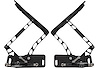 HH67CAP-F-08 1966-1967 Chevy Caprice Billet Hood Hinges, Gen I, Stainless Steel Gas Struts, Black Finish, Fiberglass Hood - image 1