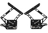 HH70M-F-08 1967-1970 Ford Mustang Billet Hood Hinges, Gen II, Stainless Steel Gas Struts, Black Finish, Fiberglass Hood - image 1