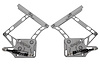 HH70MCG-S-05 1967-1970 Mercury Cougar Billet Hood Hinges, Gen I, Stainless Steel Gas Struts, Polished Finish, Steel Hood - image 1