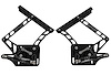 HH70MCG-S-07 1967-1970 Mercury Cougar Billet Hood Hinges, Gen I, Stainless Steel Gas Struts, Black Onyx Finish, Steel Hood - image 1