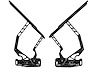 HH72CE-F-07 1968-1972 Chevy Chevelle/El Camino Hood Hinges, Gen II, Stainless Gas Struts, Black Onyx Finish, Fiberglass Hood - image 1