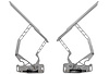 HH72CE-S-05 1968-1972 Chevy Chevelle & El Camino Billet Hood Hinges, Gen II, Stainless Gas Struts, Polished Finish, Steel Hood - image 1