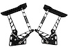 HH72CK-F-07 1967-1972 Chevy C10 Truck Billet Hood Hinges, Gen II, Stainless Steel Gas Struts, Black Onyx Finish, Fiberglass Hood - image 1